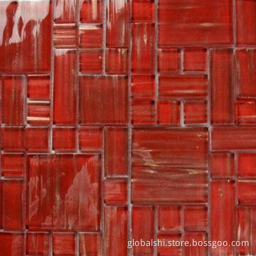 Red Crystal Glass Mosaic Tiles, 300 x 300mm, Unite Size of 23 x 23mm